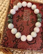img 1 attached to NW 1776 Natural Authentic Jade Beaded 💎 Elastic Bracelet for Good Fortune, Courage, Luck, and Wealth review by Jerome Turner