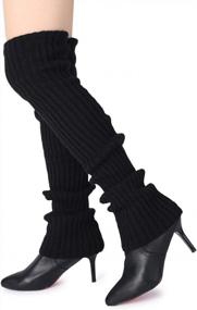 img 2 attached to Women'S Winter Over Knee High Footless Socks Knit Warm Long Leg Warmers By Pareberry
