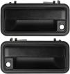 autex 2pcs exterior door handle front right & left side compatible with chevy tahoe 1995-2000, fit for gmc pickup, suburban , yukon, cadillac escalade, replaces# 77096,77097,textured black logo