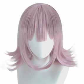 img 3 attached to Purple Wavy Bob Wig For Girls - JoneTing + Wig Cap Cosplay, Synthetic Hair For Gaming And Halloween Costume Parties, Cute Bob With Bangs For Christmas And Kawaii Women'S Peluca Morada