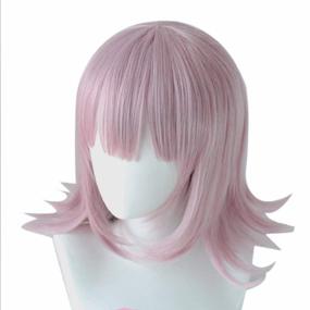 img 1 attached to Purple Wavy Bob Wig For Girls - JoneTing + Wig Cap Cosplay, Synthetic Hair For Gaming And Halloween Costume Parties, Cute Bob With Bangs For Christmas And Kawaii Women'S Peluca Morada