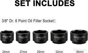 img 2 attached to 🔧 CASOMAN 5-Piece Low Profile Oil Filter Socket Set - Easy Removal and Installation, 6 Point Design (24mm, 27mm, 29mm, 32mm, 36mm, CR-V)