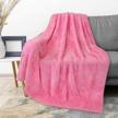 50x60 pink hot sherpa throw blanket - soft fluffy fleece for couch sofa | pavilia plush shaggy microfiber blanket, cozy & warm. logo