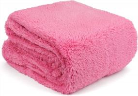 img 2 attached to 50X60 Pink Hot Sherpa Throw Blanket - Soft Fluffy Fleece For Couch Sofa | PAVILIA Plush Shaggy Microfiber Blanket, Cozy & Warm.