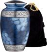 premium funeral and memorial cremation urns for human ashes up to 200 lbs - fedmax urns for male or female adults with velvet bag in blue logo