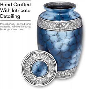 img 3 attached to Premium Funeral And Memorial Cremation Urns For Human Ashes Up To 200 Lbs - Fedmax Urns For Male Or Female Adults With Velvet Bag In Blue