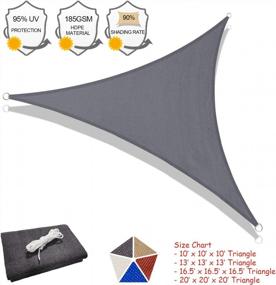 img 2 attached to SUNLAX 12'x12'x12' Grey Triangle Sun Shade Sail - Outdoor Patio 🌞 Pergola Cover with UV Block, Canovas Canopy Shade for Sunshade Sails Covers