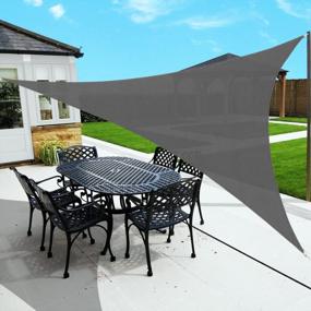 img 4 attached to SUNLAX 12'x12'x12' Grey Triangle Sun Shade Sail - Outdoor Patio 🌞 Pergola Cover with UV Block, Canovas Canopy Shade for Sunshade Sails Covers