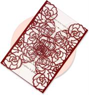 fomtor wine red laser cut invitation card kit - 40 pack with printable paper and envelopes for weddings, birthdays, baby showers, and graduations logo