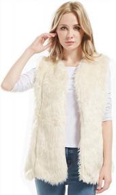 img 4 attached to Women'S Faux Fur Vest With Sherpa Fleece Lining - Fashionable And Warm Outwear For Spring And Winter By Bellivera