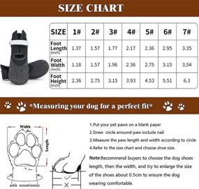 img 3 attached to 🐾 GLE2016 Waterproof Dog Boots | Rugged Anti-Slip Large Dog Shoes | Reflective Adjustable Strap | Breathable Paw Protectors | Outdoor Indoor Puppy Rain Boots | Black Rubber Sole (Set of 4)