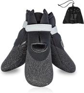 🐾 gle2016 waterproof dog boots | rugged anti-slip large dog shoes | reflective adjustable strap | breathable paw protectors | outdoor indoor puppy rain boots | black rubber sole (set of 4) логотип