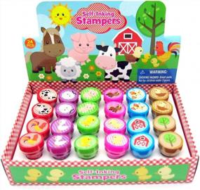 img 4 attached to Tiny Mills 24 Pcs Barnyard Farm Animals Stampers For Kids
