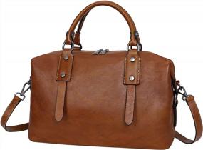 img 3 attached to Шикарные и неподвластные времени: женские кожаные сумки Heshe — идеальная большая сумка, сумка через плечо и сумка-портфель в одном