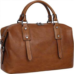 img 4 attached to Шикарные и неподвластные времени: женские кожаные сумки Heshe — идеальная большая сумка, сумка через плечо и сумка-портфель в одном