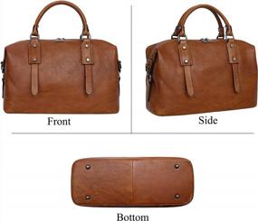 img 2 attached to Шикарные и неподвластные времени: женские кожаные сумки Heshe — идеальная большая сумка, сумка через плечо и сумка-портфель в одном