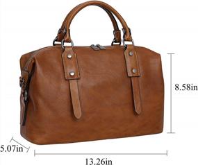 img 1 attached to Шикарные и неподвластные времени: женские кожаные сумки Heshe — идеальная большая сумка, сумка через плечо и сумка-портфель в одном