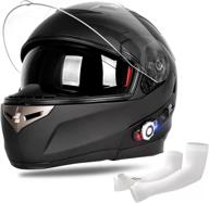 🏍️ freedconn bm2-s motorcycle bluetooth helmet: smart flip-up modular helmet with dot certification, fm radio, matte black xl логотип