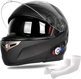 img 4 attached to 🏍️ FreedConn BM2-S Motorcycle Bluetooth Helmet: Smart Flip-up Modular Helmet with DOT Certification, FM Radio, Matte Black XL