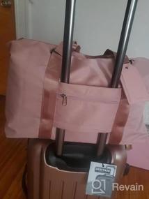 img 5 attached to Сумки Forestfish Duffel Traveling с рукавом тележки, спортивные сумки Weekender Bags для женщин, серые