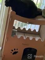 img 1 attached to PETIQUE Cat Villa Cardboard Scratcher Tower, Modern Indoor/Outdoor Cat House Furniture, Planet-Friendly Playground For Cats & Small Dogs review by Dave Seawell