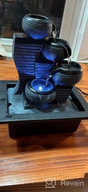 img 1 attached to 10" H-Right SunJet 4-Tier Desktop Water Fountain Submersible Pump - Portable Tabletop Decorative Waterfall Kit For Indoor Relaxation & Zen Meditation Ambient Office Home review by Tim Hollins