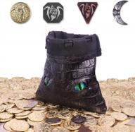 metal dnd coins set with leather bag - 145pcs for rpg tabletop games: glow in the dark eyes, 60 gold coins, 40 silver coins, 40 copper coins, 5 platinum coins, game tokens logo