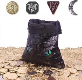 img 4 attached to Metal DND Coins Set With Leather Bag - 145PCS For RPG Tabletop Games: Glow In The Dark Eyes, 60 Gold Coins, 40 Silver Coins, 40 Copper Coins, 5 Platinum Coins, Game Tokens