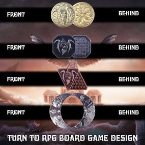img 2 attached to Metal DND Coins Set With Leather Bag - 145PCS For RPG Tabletop Games: Glow In The Dark Eyes, 60 Gold Coins, 40 Silver Coins, 40 Copper Coins, 5 Platinum Coins, Game Tokens