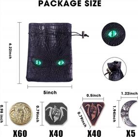 img 3 attached to Metal DND Coins Set With Leather Bag - 145PCS For RPG Tabletop Games: Glow In The Dark Eyes, 60 Gold Coins, 40 Silver Coins, 40 Copper Coins, 5 Platinum Coins, Game Tokens