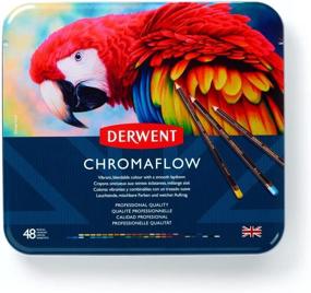 img 3 attached to Derwent Chromaflow Colored Pencils Tin, Set Of 48, Great For Holiday Gifts, 4Mm Wide Core, Multicolor, Smooth Texture, Art Supplies For Drawing, Blending, Sketching, Professional Quality (2306013)