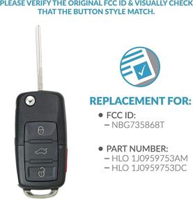 img 1 attached to 🔑 "Keyless2Go Replacement Keyless Entry Remote Car Key Fob for HLO 1J0959753AM or 1J0959753DC Compatible Vehicles