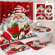 create a festive holiday bathroom with emvency's 4 piece christmas shower curtain set logo