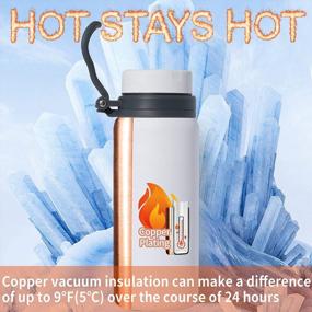 img 3 attached to Stay Hydrated On The Go With Picotee'S 25 Oz Stainless Steel Insulated Water Bottle - Copper Plated And Vacuum Sealed!