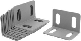 img 1 attached to 10 Pack Heavy-Duty Corner Braces - Adjustable L Shape Right Angle Brackets With 176 Lb Capacity - Cold Rolled Steel, 4 Mounting Holes, 2.7 Mm Thickness, 3"×2"×2"(Gray)
