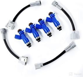 img 1 attached to 🔥 WFLNHB 16450-RWC-A01 410cc Fuel Injectors for Honda Acura RDX - Set of 4 with Plug & Play Adapters