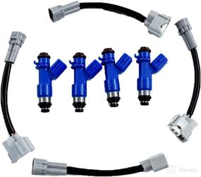 img 2 attached to 🔥 WFLNHB 16450-RWC-A01 410cc Fuel Injectors for Honda Acura RDX - Set of 4 with Plug & Play Adapters