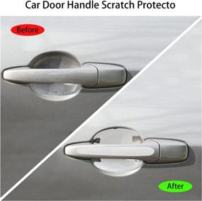 img 1 attached to 🚘 Ultimate Car Door Handle Cup Scratch Protector Kit - 14Pcs Carbon Fiber Sticker Films for All Car Models