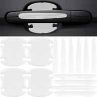🚘 ultimate car door handle cup scratch protector kit - 14pcs carbon fiber sticker films for all car models логотип