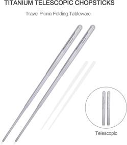 img 3 attached to Titanium Telescopic Chopsticks: Portable Cutlery For Outdoor Camping, Travel & Picnic - A-Ti1004T