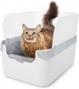 img 4 attached to Modkat Litter Tray, Includes Scoop And Reusable Liner - White