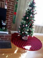 img 1 attached to Make Your Christmas Merry With AOGU'S 48 Inch Buffalo Plaid Snowflake Tree Skirt Decoration! review by Preston Molden