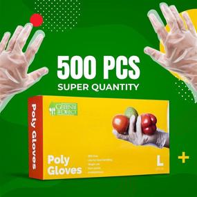img 3 attached to 🧤 500 Large Clear Green Direct Disposable Poly Gloves for Food Preparation
