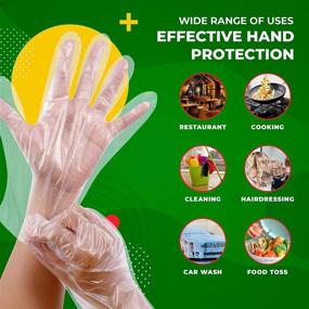 img 1 attached to 🧤 500 Large Clear Green Direct Disposable Poly Gloves for Food Preparation