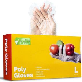img 4 attached to 🧤 500 Large Clear Green Direct Disposable Poly Gloves for Food Preparation