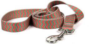 img 1 attached to 🐶 Yellow Dog Design Christmas Chevron Dog Leash, Extra Small 3/8" x 60" - Festive Holiday Pet Leash for Smaller Dogs