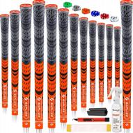 saplize hybrid golf grips (cl03) - set of 13, low taper design, cross corded rubber technology, options of 6 colors, standard/midsize, upgrade/deluxe kit for choice, multicompound golf club grips logo