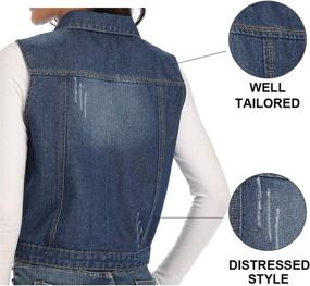 img 1 attached to Classic Sleeveless Cropped Distressed Pockets Women's Clothing at Coats, Jackets & Vests