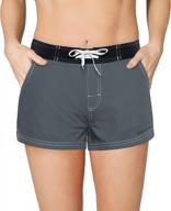 quick dry women's swim trunks board shorts with inner liner - ideal for sports and swimwear - yaluntalun логотип