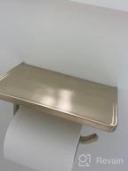 img 1 attached to Wall-Mounted Toilet Paper Holder With Phone Shelf And Storage - Luxe Bronze Bathroom Accessory In Brushed Rose Gold review by Brian Micheals